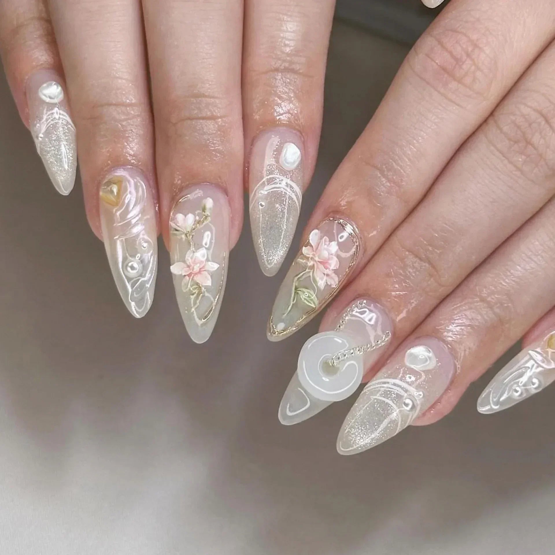 Luxury Blossom Collection – Elegante Premium Press-On Nails-24-teilige