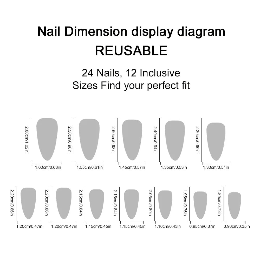 Blue Elegance Collection – Luxuriöse Floral & Glam Press-On Nails-24-teilige