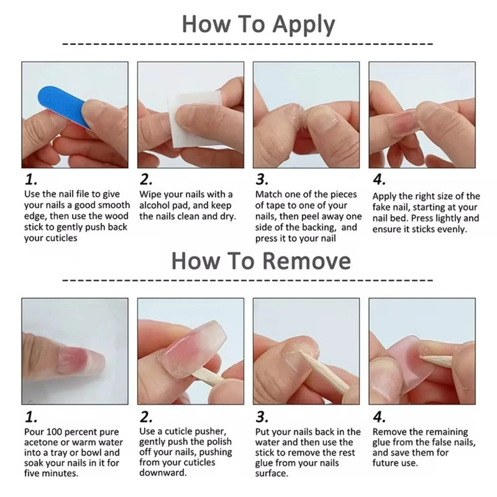 Französische Katzenauge Press-On-Nägel – Handgefertigt - 10 Stück